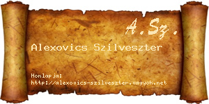 Alexovics Szilveszter névjegykártya